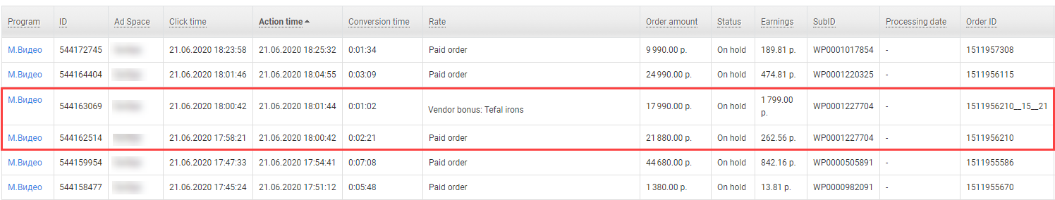 What does Vendor bonus mean? 3